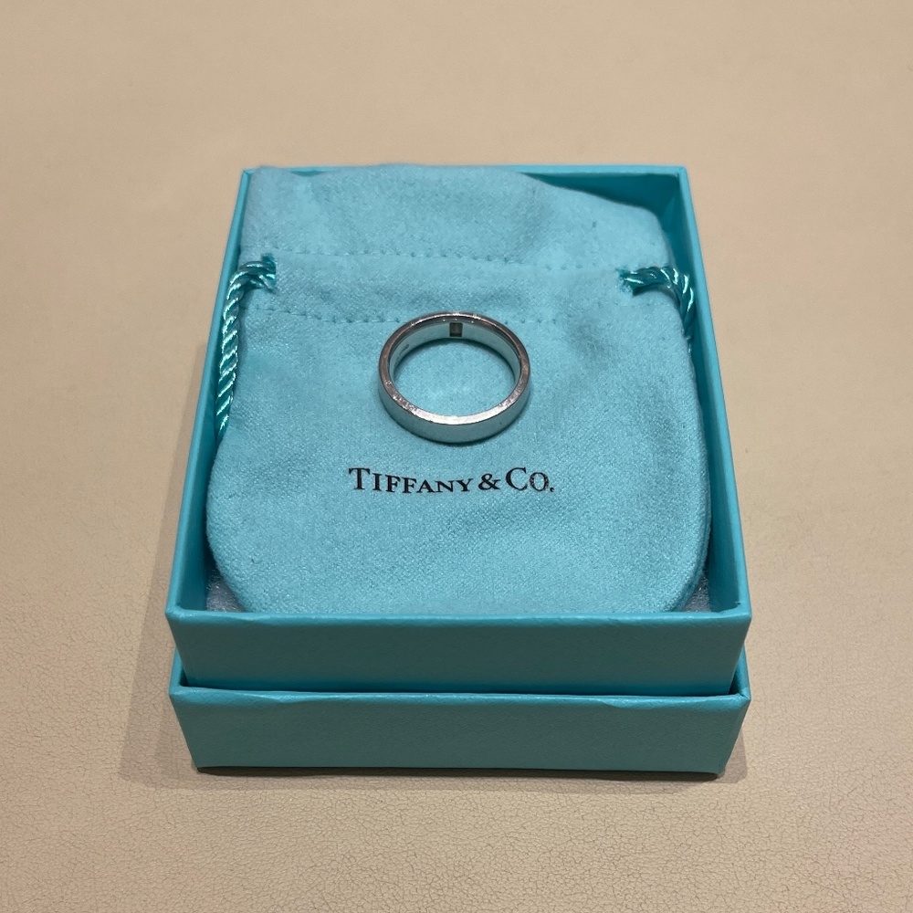 The Charles Tiffany Setting Satin Finish Ring in Platinum with a Diamond, 5 mm